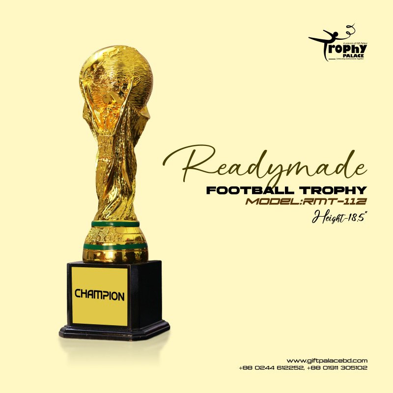 CT-112A Premium Resin Football Trophy with wooden Base