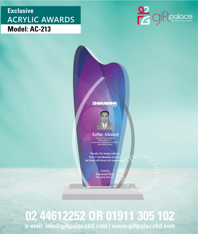 Acrylic Crest & Award; Model: AC-213