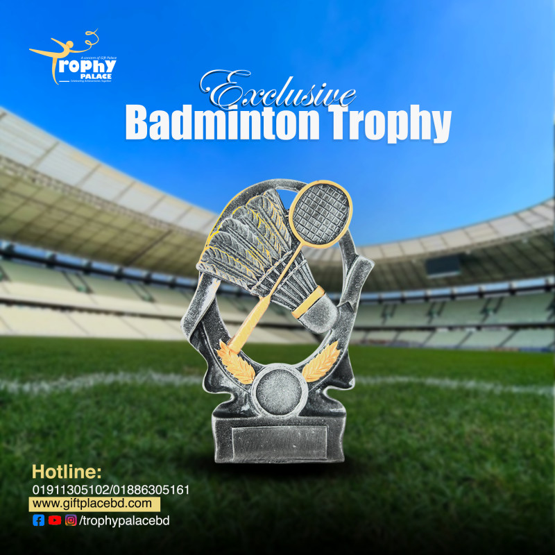 Premium Custom Fiver Badminton Award – height-5.3 inch