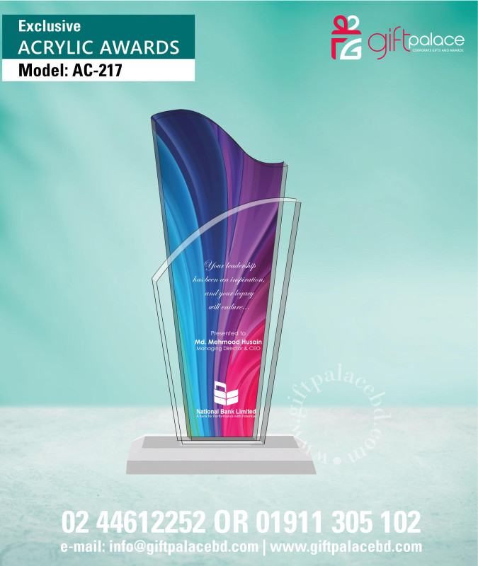 Acrylic Crest & Award; Model: AC-217