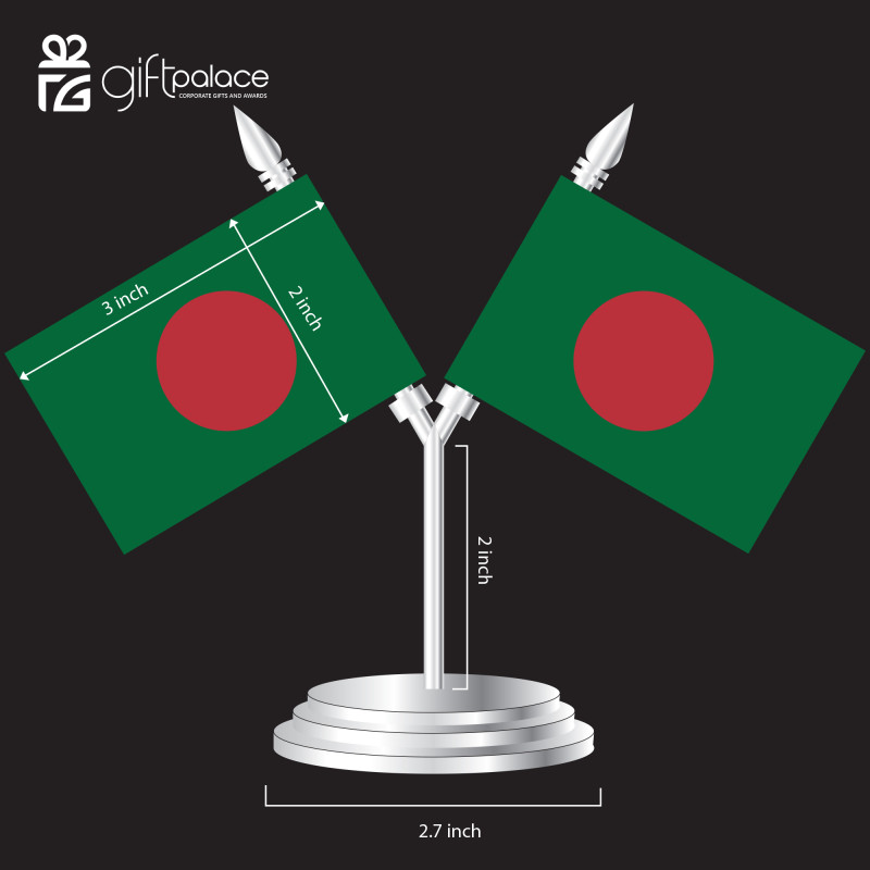 Customized Flag with Brass Flag Stand | Any Color & Size Available